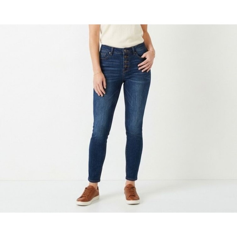 1822 Denim Adrianna Ankle Skinny Jeans Womens 14 Dark Wash Stretch Denim Pants